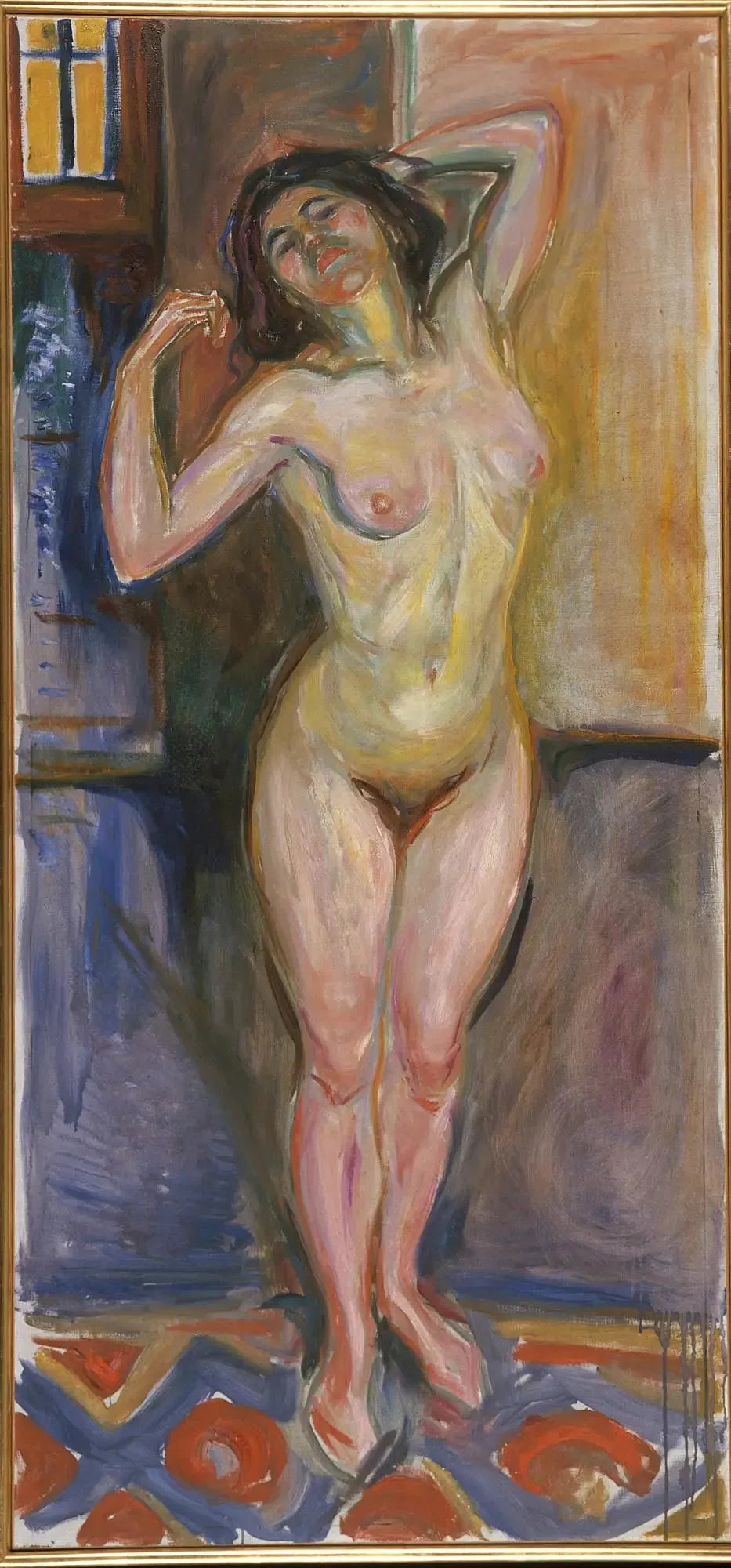 Nu debout avec ses mains derrière la tête - Edvard Munch image 1 reproduction de peinture à l’huile