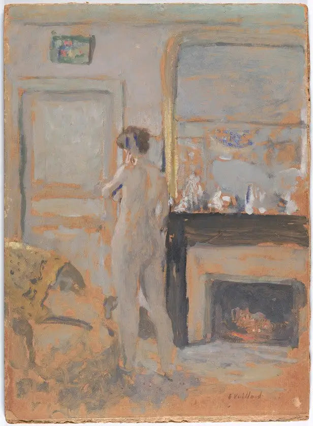 Nu debout près de la cheminée - Édouard Vuillard image 1 reproduction de peinture à l’huile