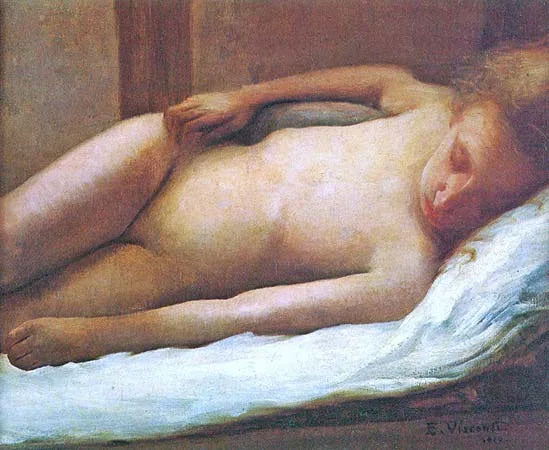 Nu deitado - Eliseu Visconti image 1 copie de tableau peinte à la main
