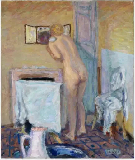 Nu devant un miroir - Pierre Bonnard image 1 copie de tableau peinte à la main