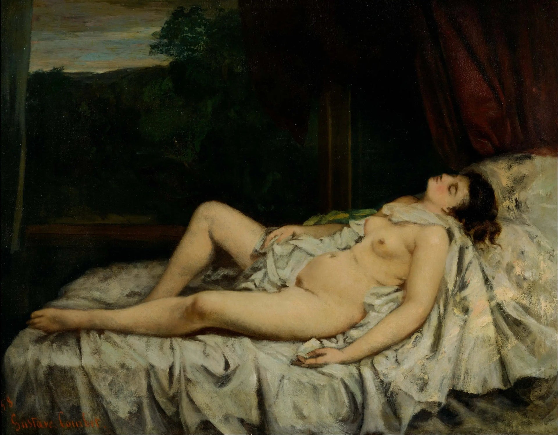 Nu endormi - Gustave Courbet image 1 tableau peint à l’huile sur toile