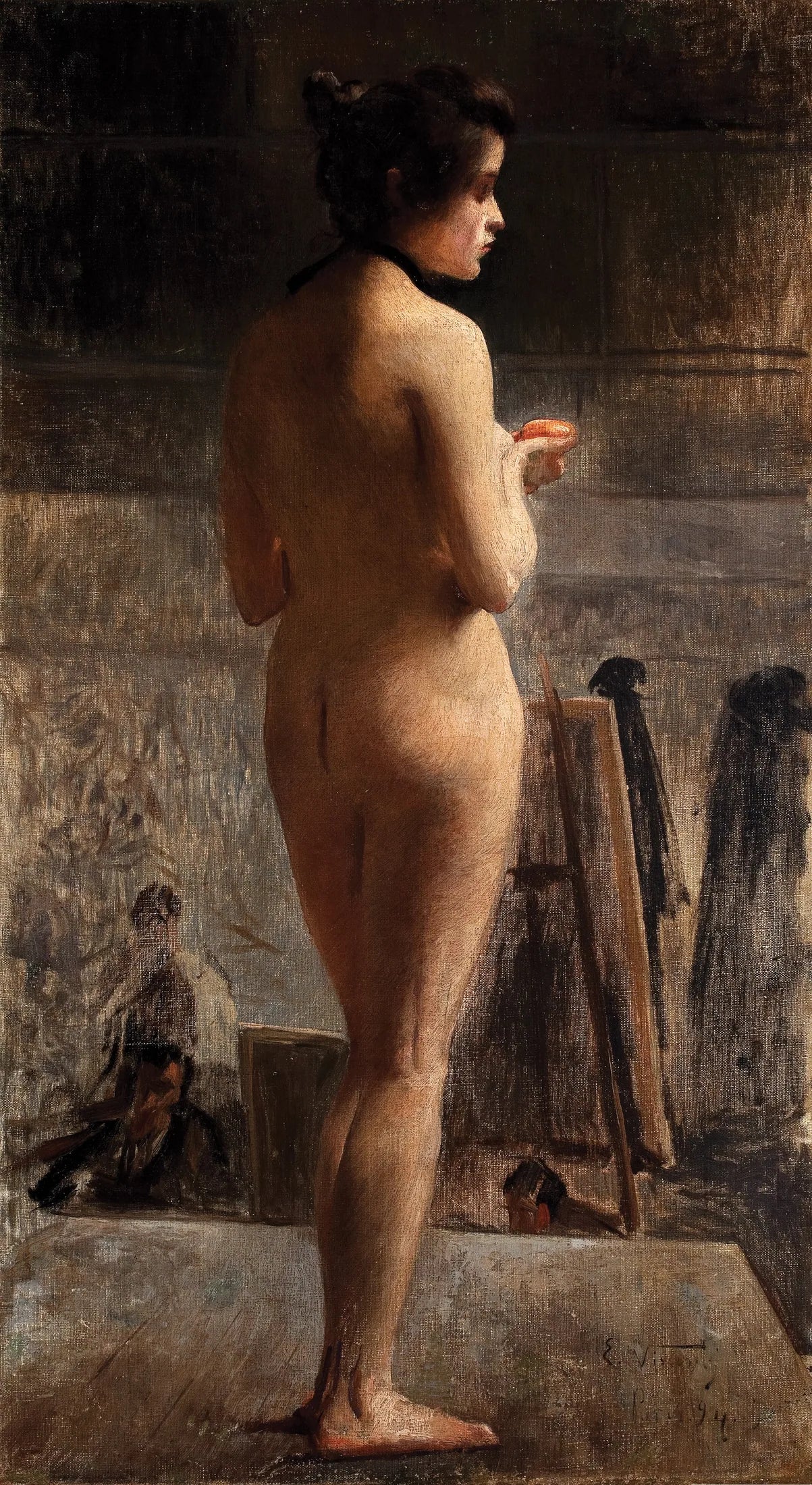 Nu féminin - Eliseu Visconti image 1 copie de tableau peinte à la main