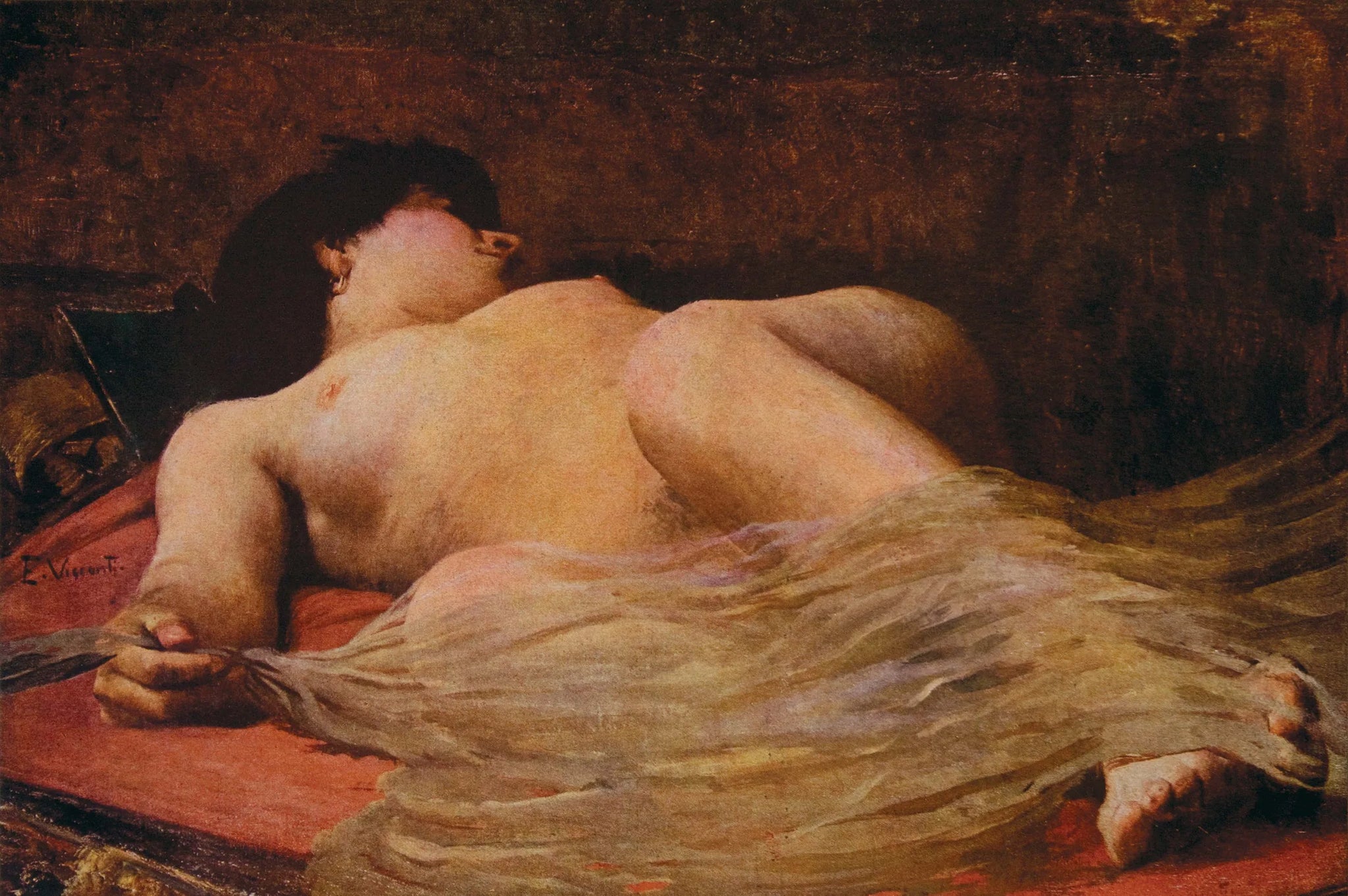 Nu feminino com véu - Eliseu Visconti image 1 tableau peint à l’huile sur toile