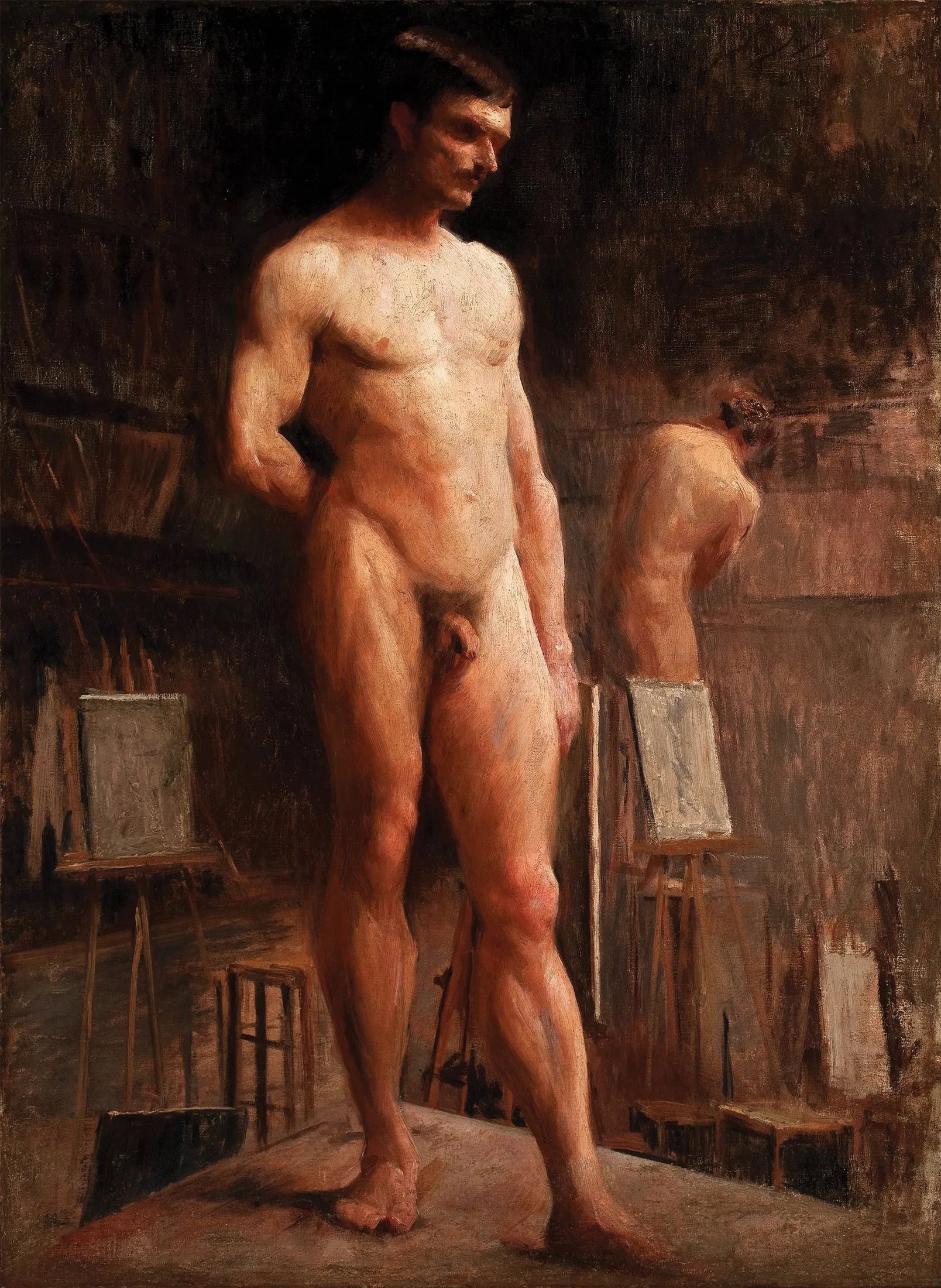 Nu masculino de frente - Eliseu Visconti image 1 reproduction de peinture à l’huile