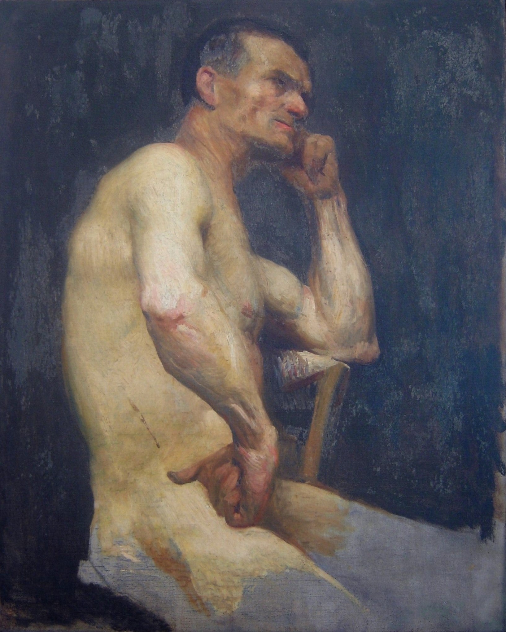 Nu masculino sentado - Eliseu Visconti image 1 reproduction artisanale de tableau
