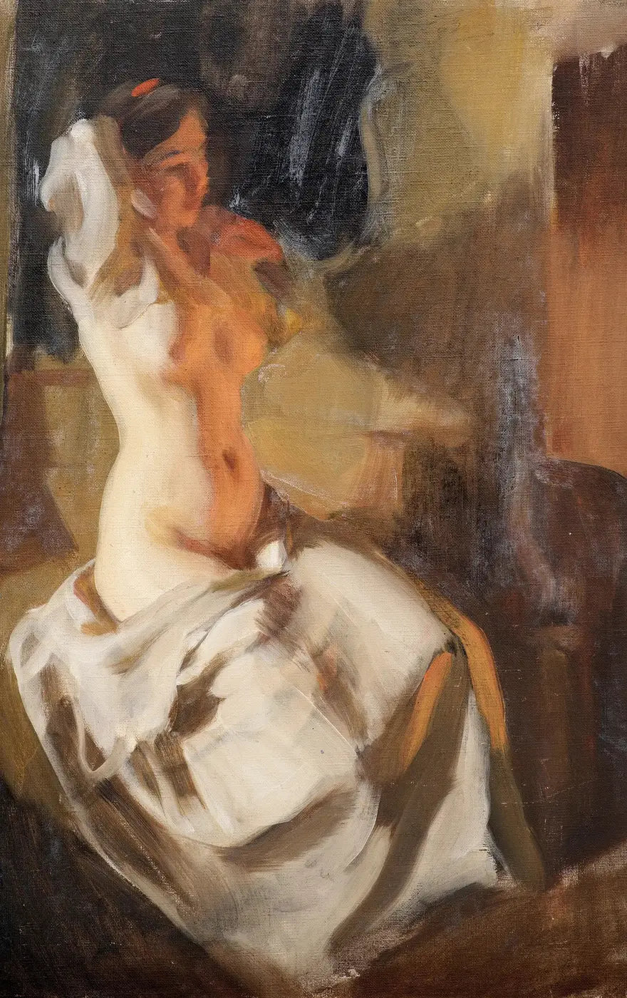 Nu près du feu - Anders Zorn image 1 reproduction artisanale de tableau