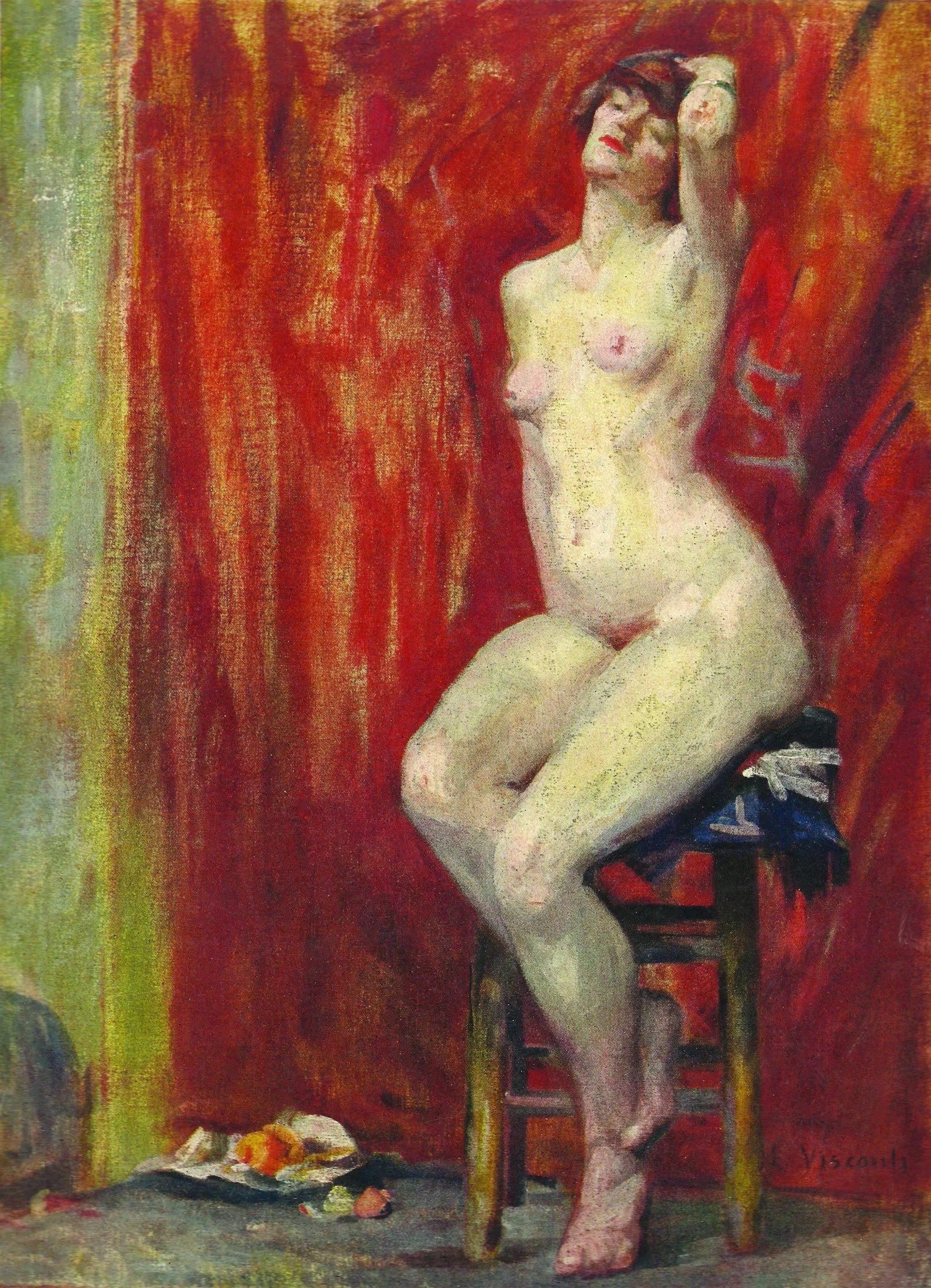 Nu sentado - Eliseu Visconti image 1 copie peinte à la main à l’huile