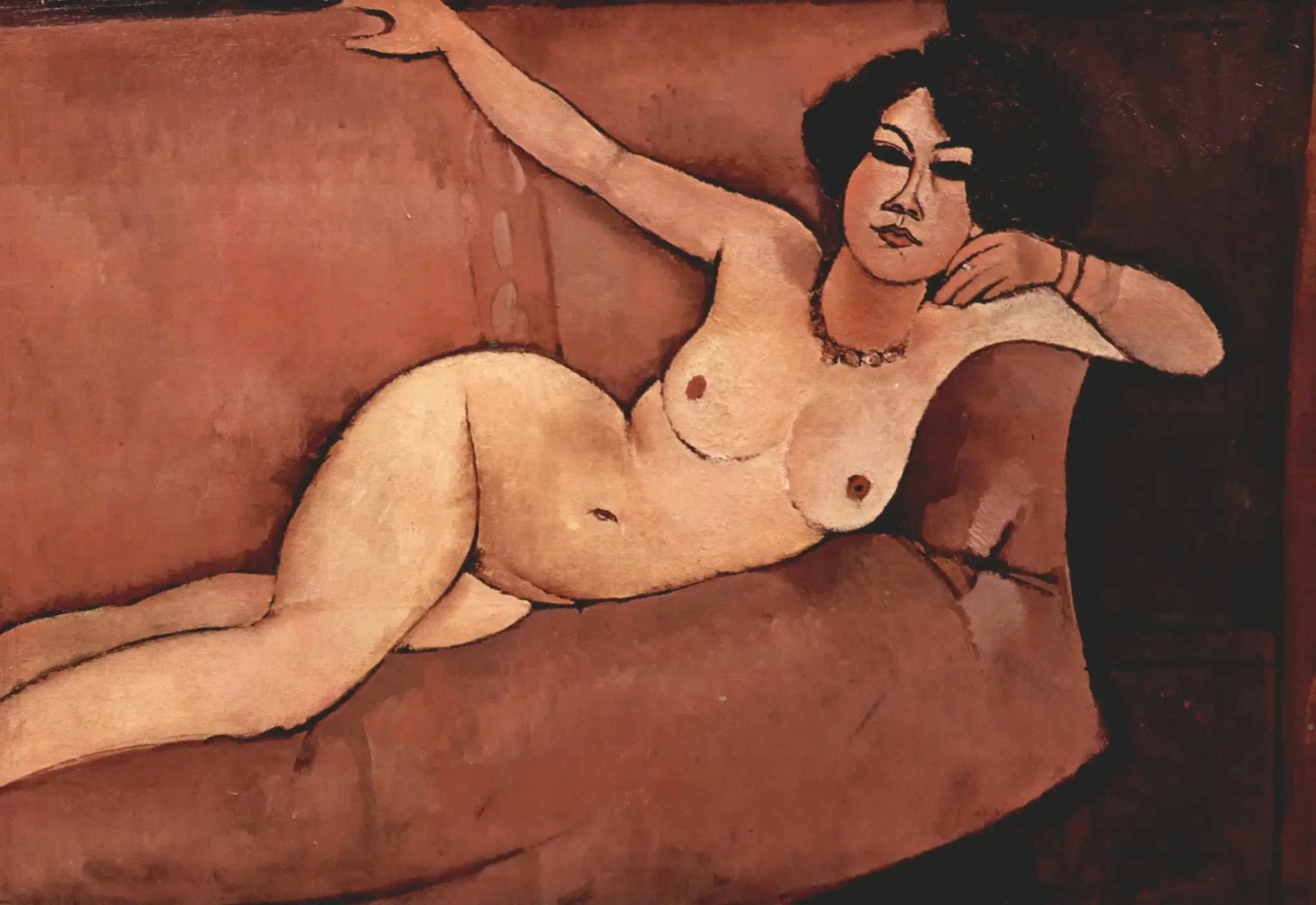 Nu sur le canapé - Amedeo Modigliani image 1 reproduction de peinture à l’huile