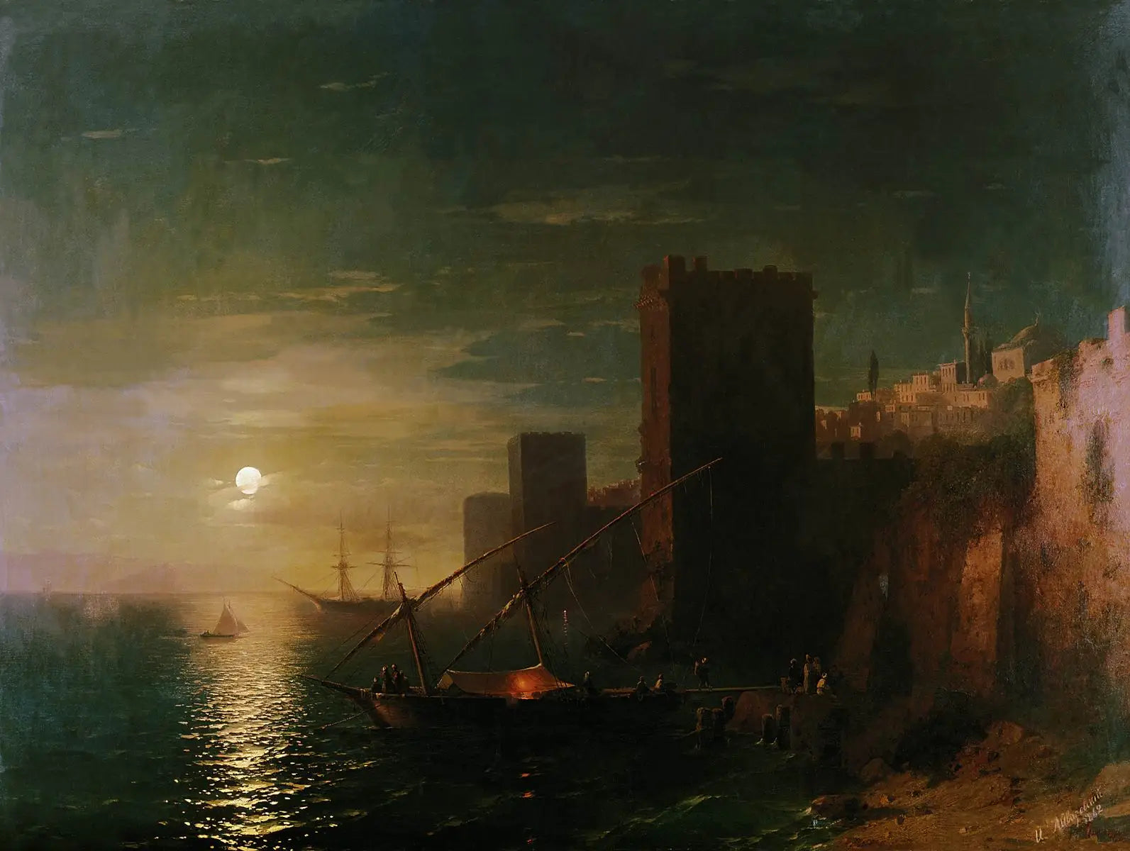 Nuit à Constantinople - Ivan Aïvazovski image 1 copie de tableau peinte à la main