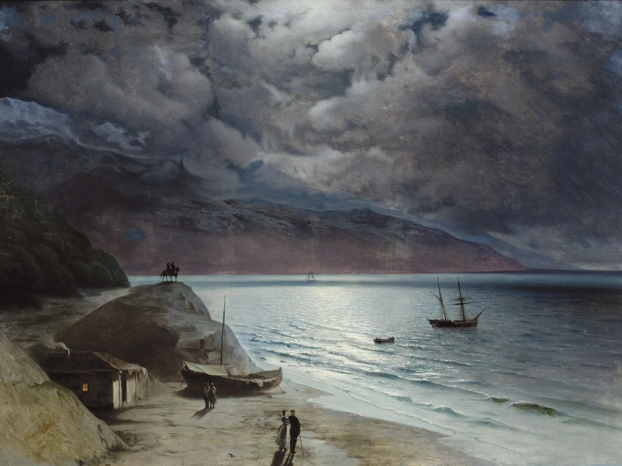 Nuit à Gurzof - Ivan Aïvazovski image 1 copie de tableau peinte à la main