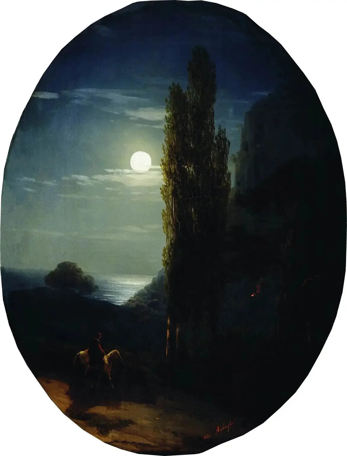 Nuit au clair de lune (1958) - Ivan Aïvazovski image 1 copie peinte à la main à l’huile