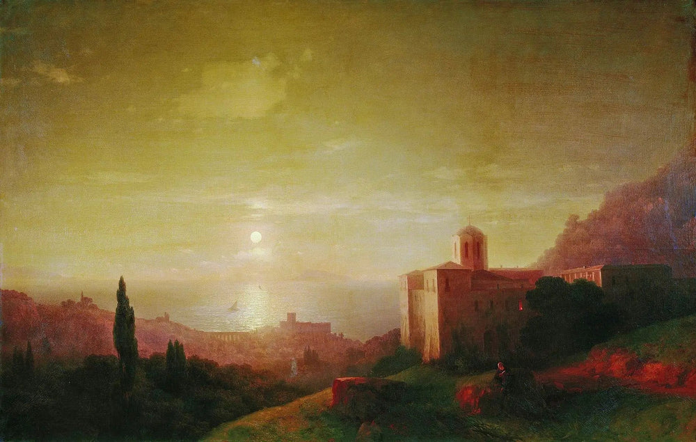 Nuit au clair de lune au bord de la mer en Crimée - Ivan Aïvazovski image 1 reproduction d’œuvre d’art à l’huile