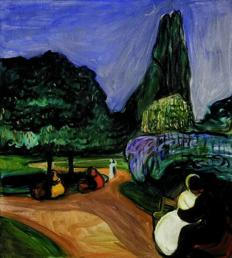 Nuit d'été à Studenterlunden - Edvard Munch image 1 reproduction de peinture à l’huile