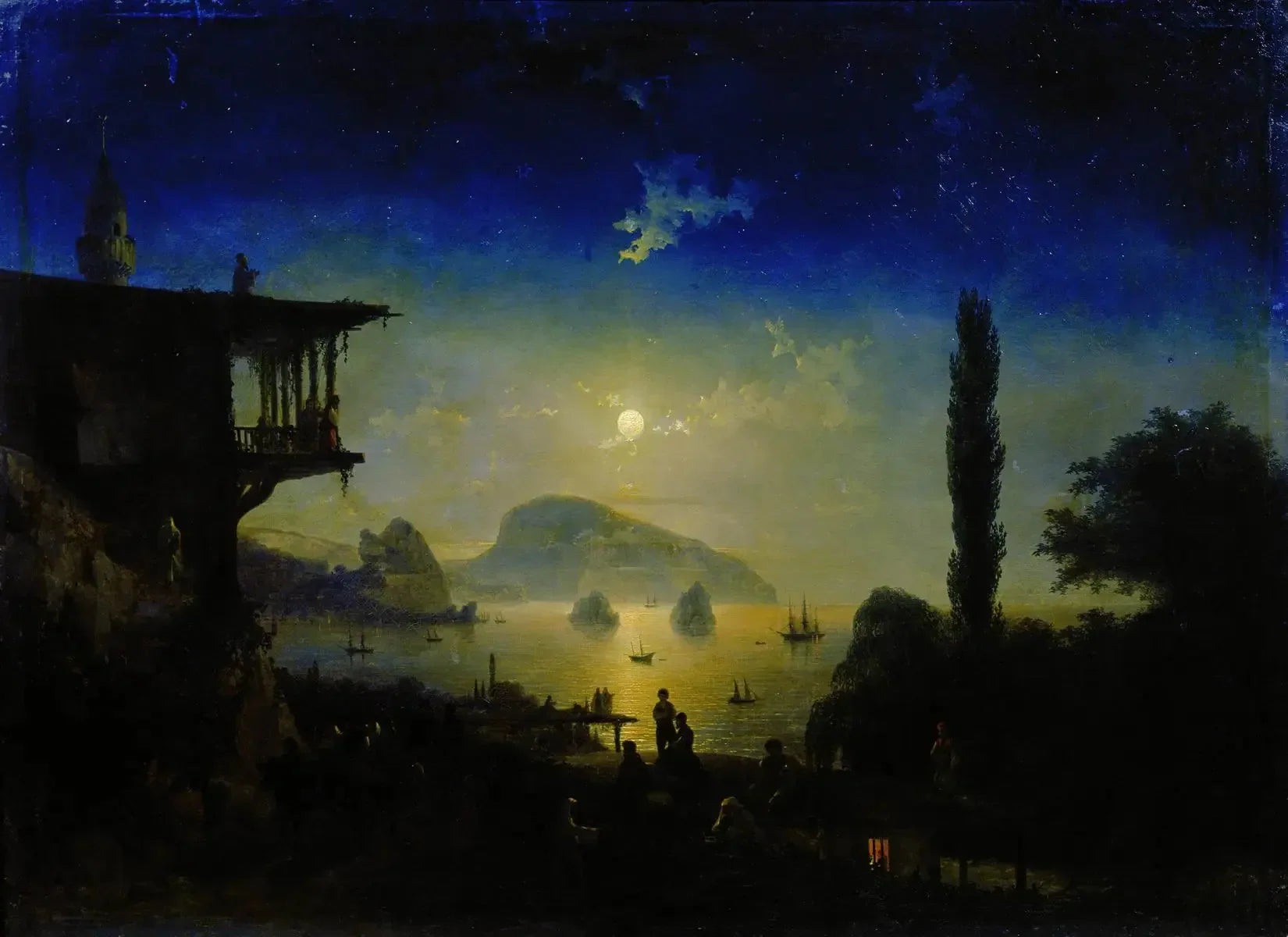Nuit de lune en Crimée, Gurzuf - Ivan Aïvazovski image 1 tableau peint à l’huile sur toile