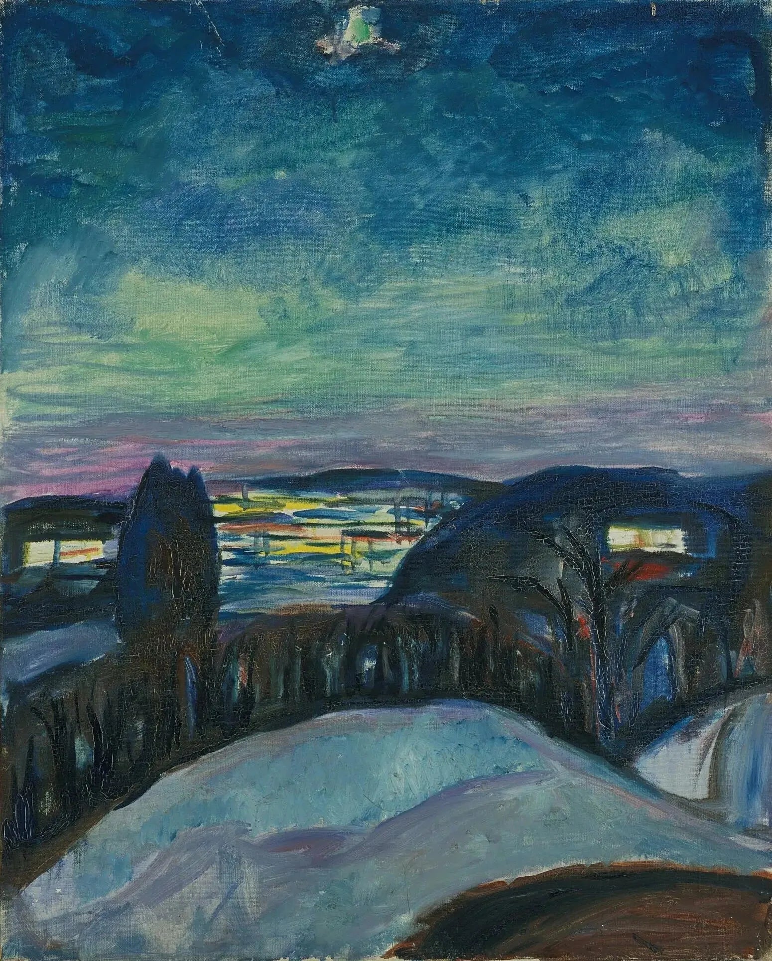 Nuit étoilée - Edvard Munch image 1 copie peinte à la main à l’huile