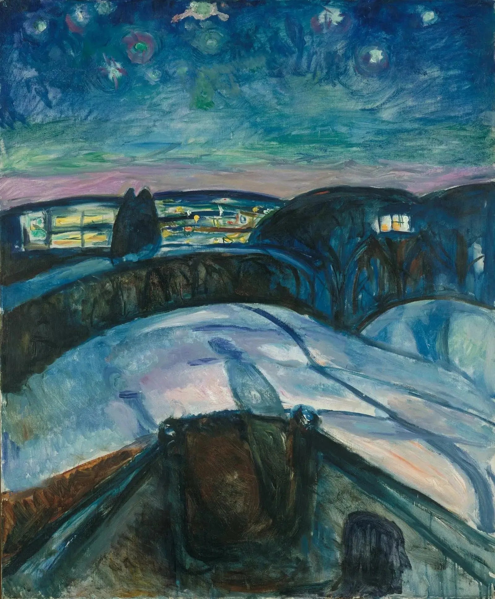 Nuit étoilée - Edvard Munch image 1 tableau peint à l’huile sur toile
