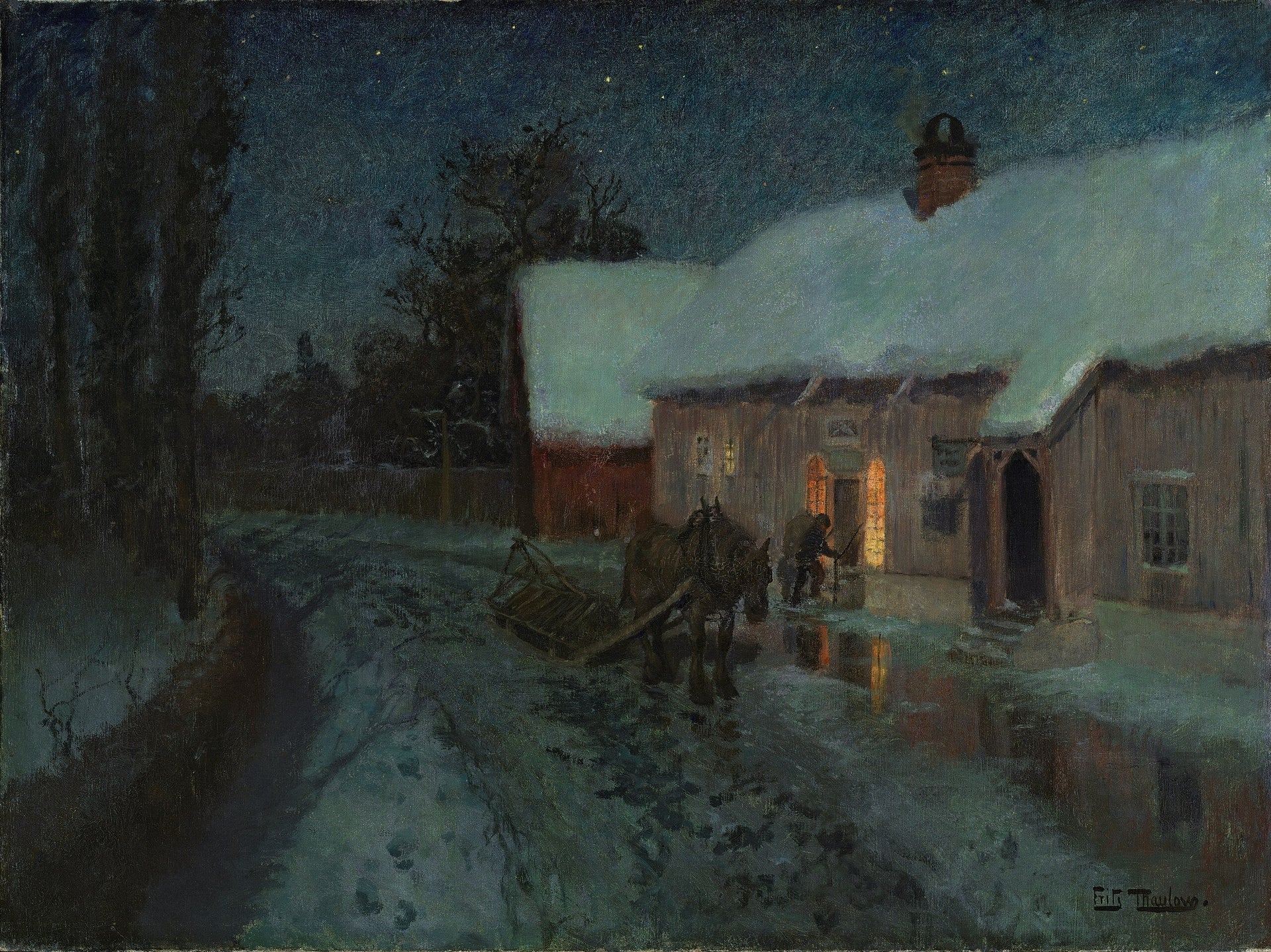 Nuit - Frits Thaulow image 1 reproduction réalisée par Alpha Reproduction