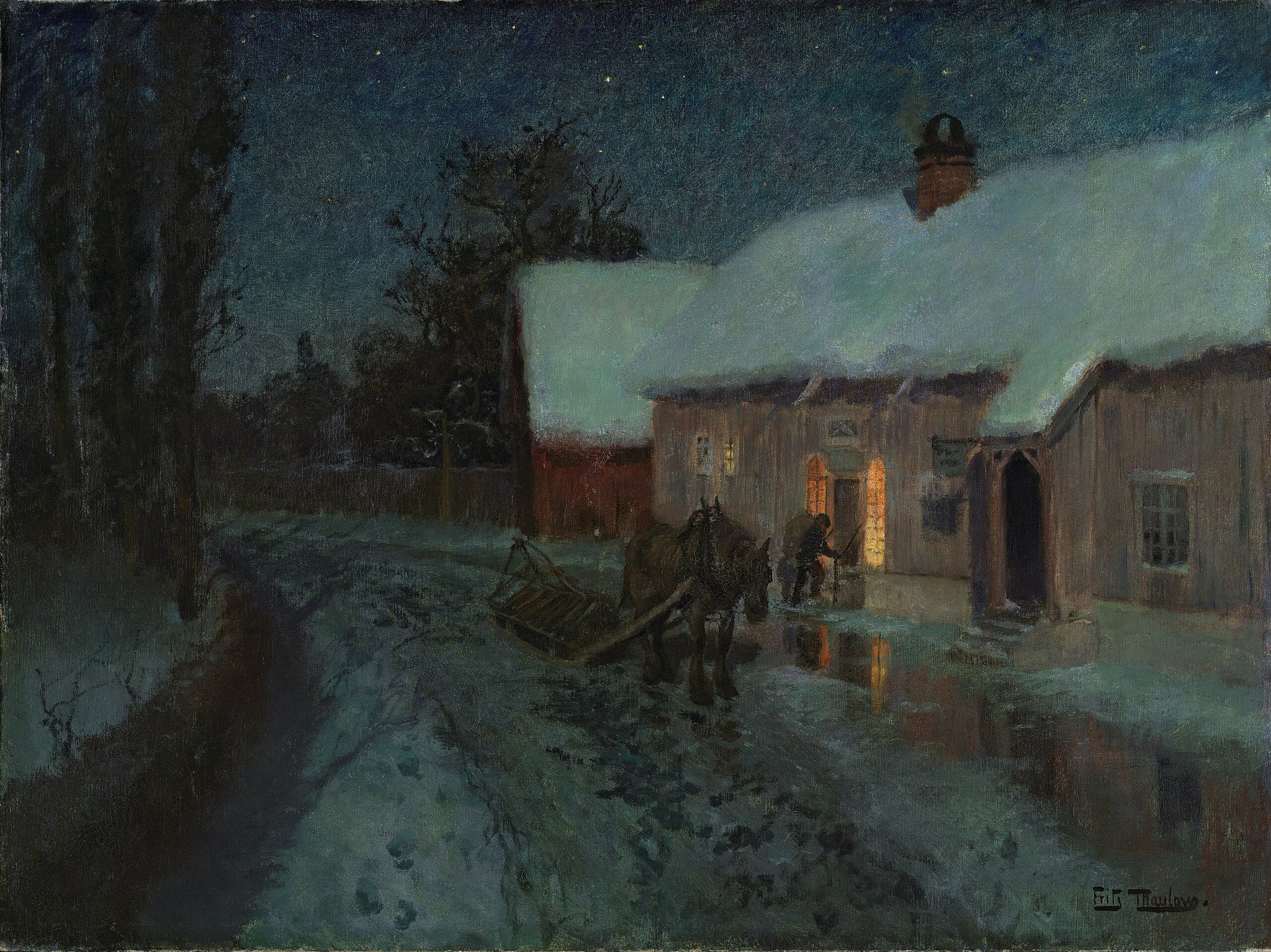 Nuit - Frits Thaulow image 1 reproduction réalisée par Alpha Reproduction