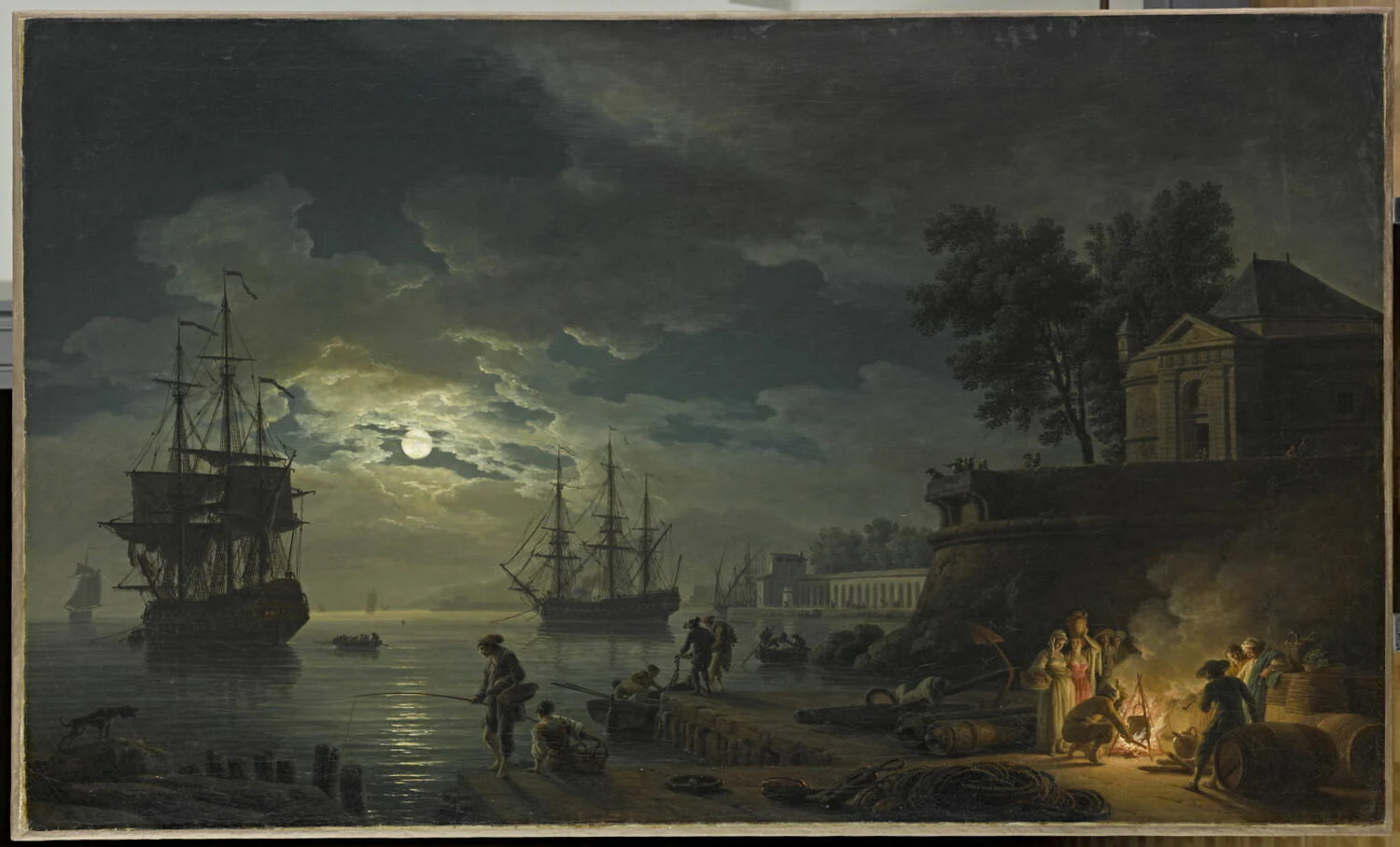 La Nuit ; un port de mer au clair de lune - Claude-Joseph Vernet