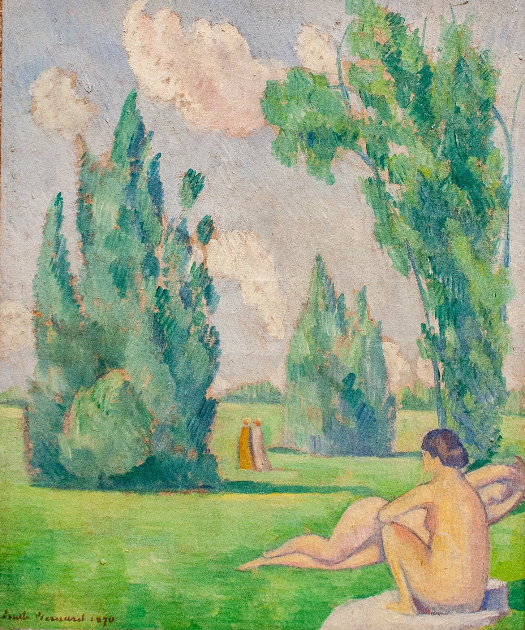 Nus dans un paysage - Émile Bernard image 1 reproduction artisanale de tableau