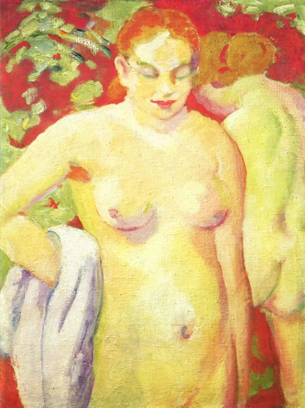 Nus sur cinabre - Franz Marc image 1 copie peinte à la main à l’huile