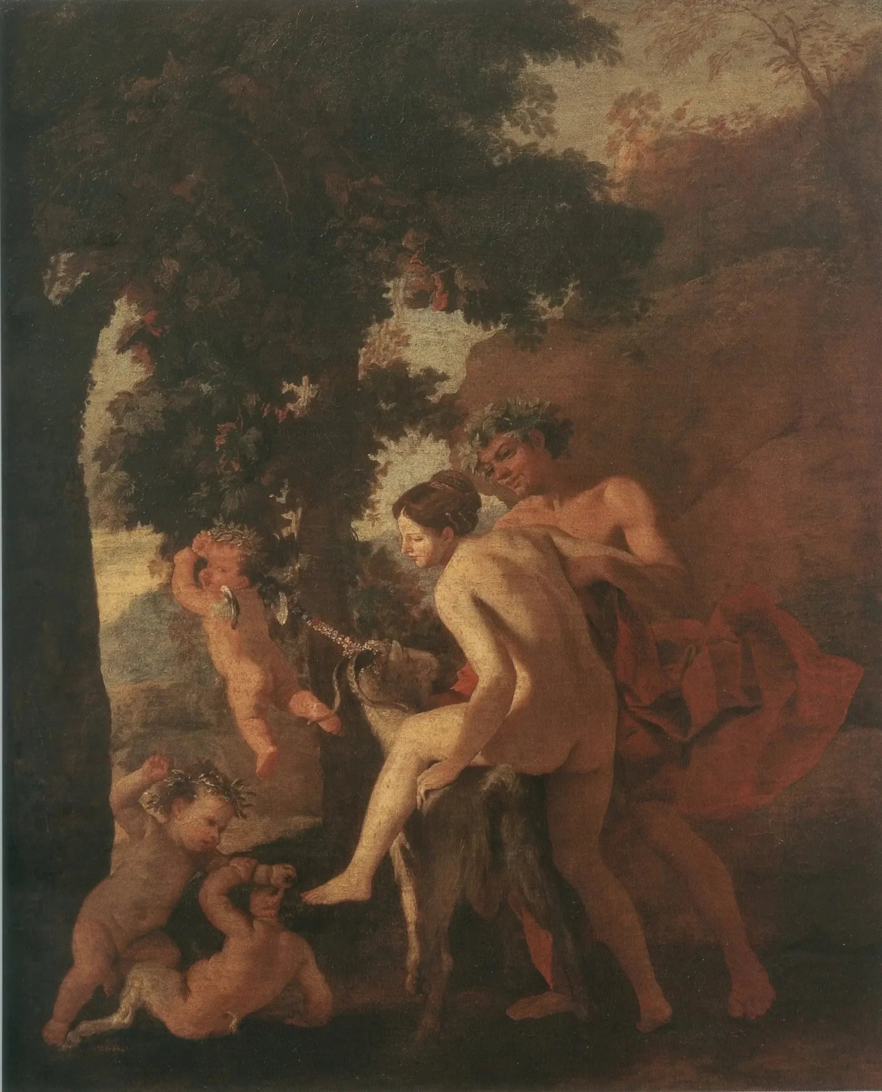 Nymphe chevauchant un bouc - Nicolas Poussin image 1 tableau peint à l’huile sur toile