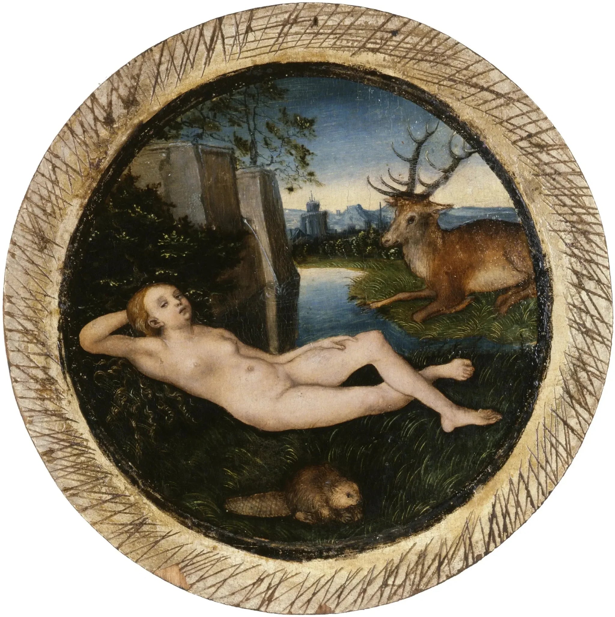 Nymphe couchée - Lucas Cranach the Elder image 1 tableau peint à l’huile sur toile