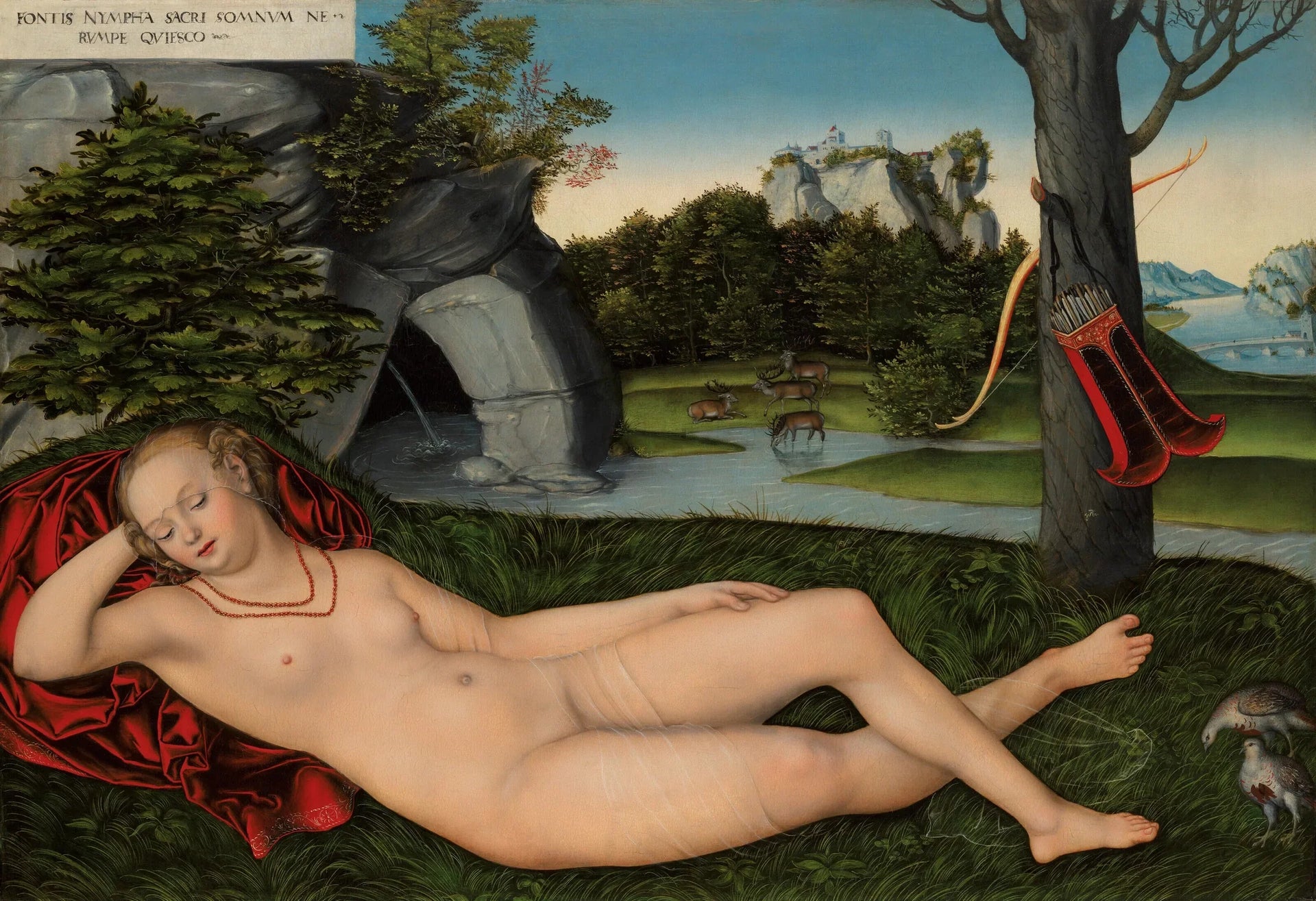 Nymphe d'eau couchée - Lucas Cranach the Elder image 1 reproduction d’œuvre d’art à l’huile