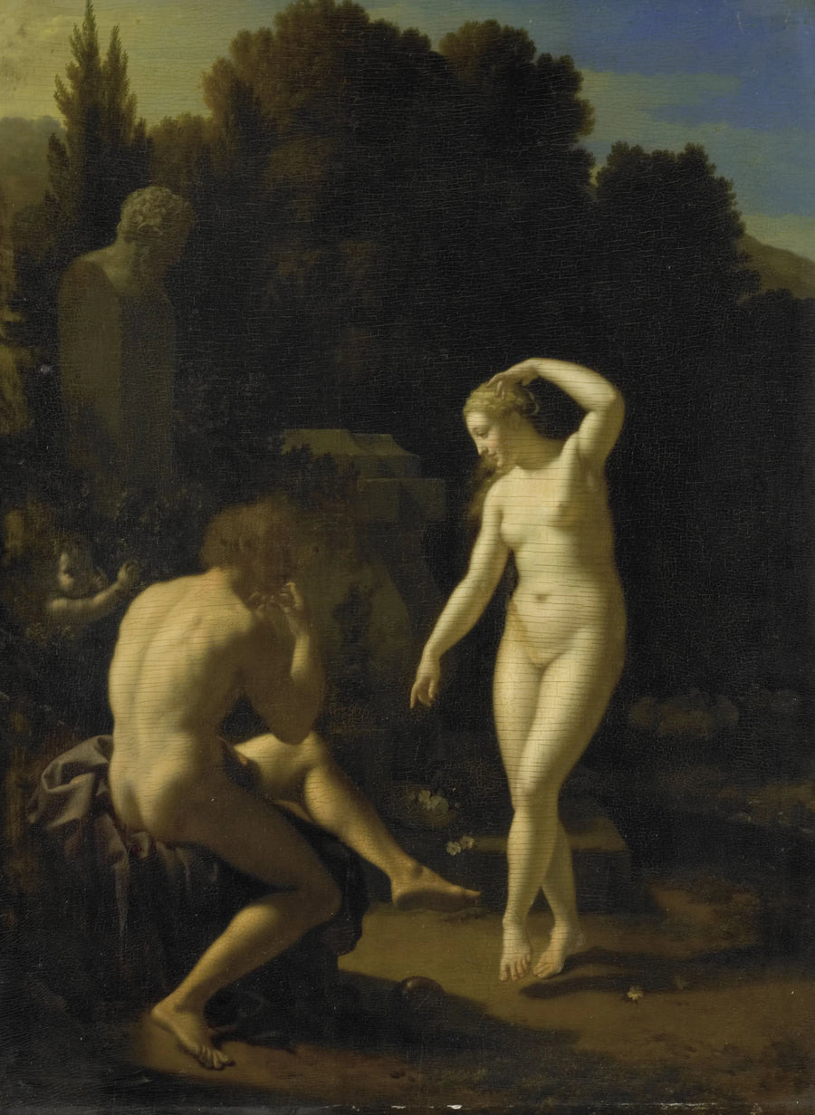 Une nymphe dansant sur la flûte d'un berger - Adriaen van der Werff