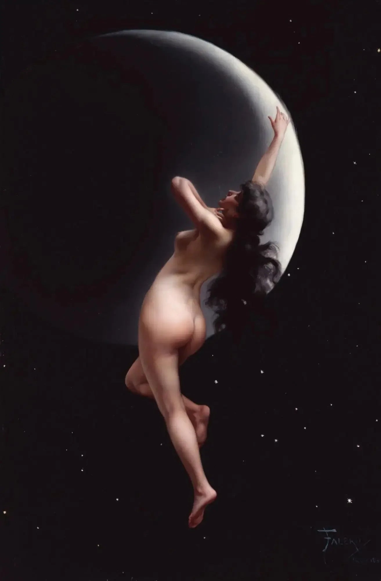 Nymphe de la Lune - Luis Ricardo Falero image 1 copie de tableau peinte à la main