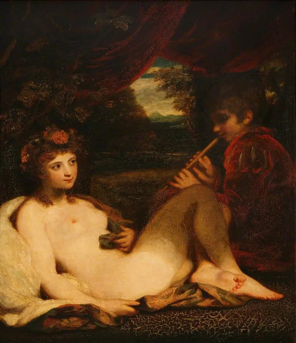 Nymphe et garçon flûtiste - Joshua Reynolds image 1 reproduction d’œuvre d’art à l’huile