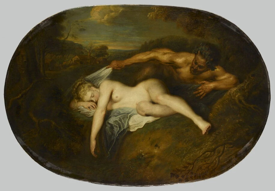 Nymphe et satyre, dit parfois Jupiter et Antiope - Jean-Antoine Watteau