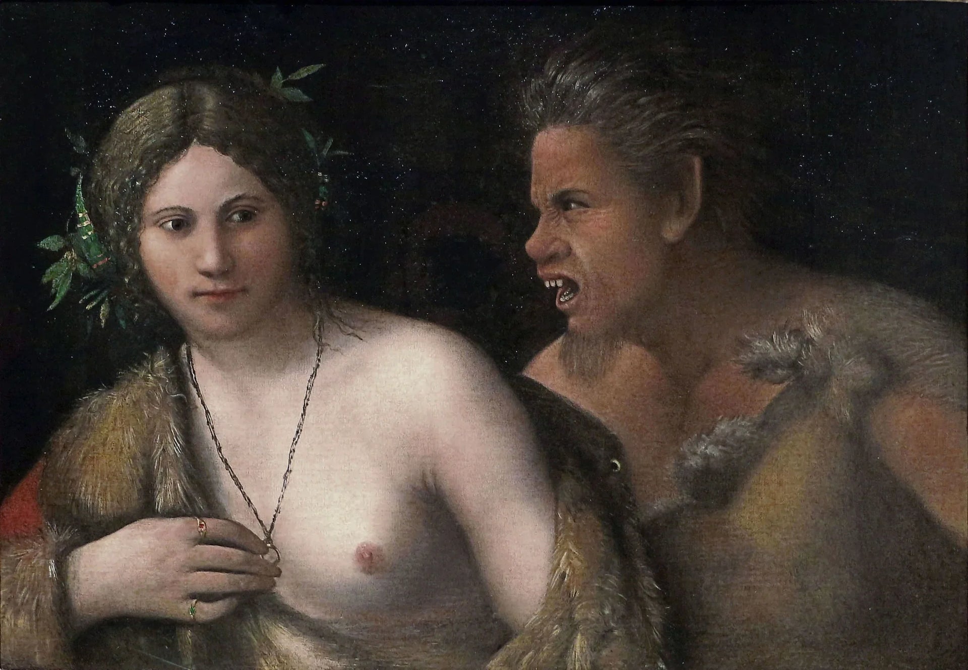 Nymphe et Satyre - Dosso Dossi image 1 copie de tableau peinte à la main