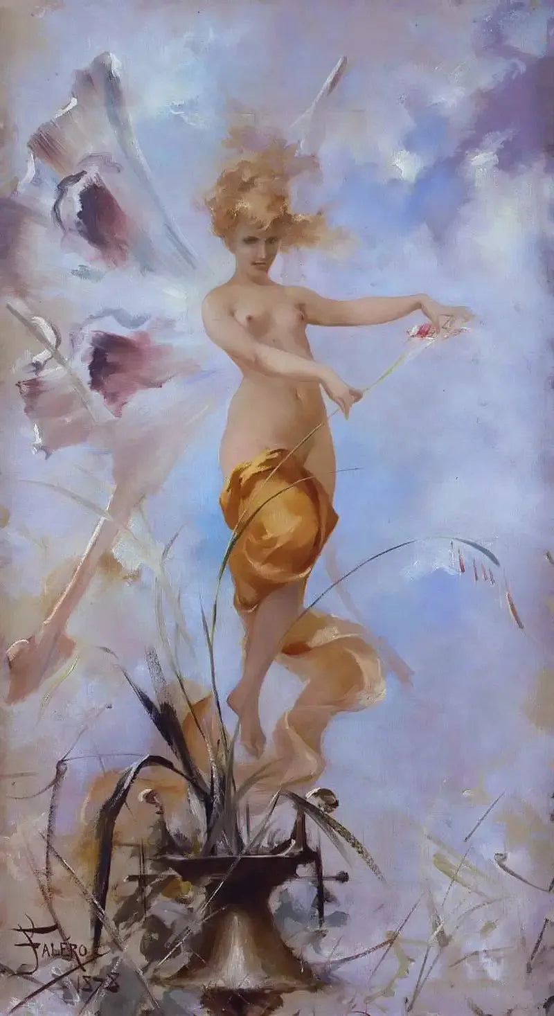Nymphe - Luis Ricardo Falero image 1 reproduction artisanale de tableau