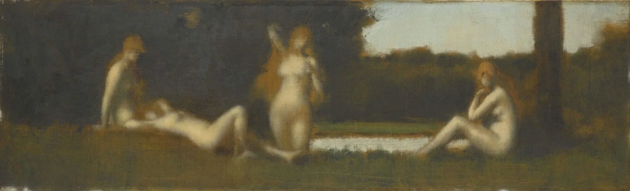 Nymphes à la sortie du bain - Jean-Jacques Henner image 1 reproduction artisanale de tableau