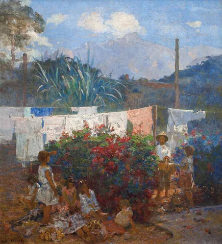 O batismo da boneca - Eliseu Visconti image 1 reproduction de peinture à l’huile
