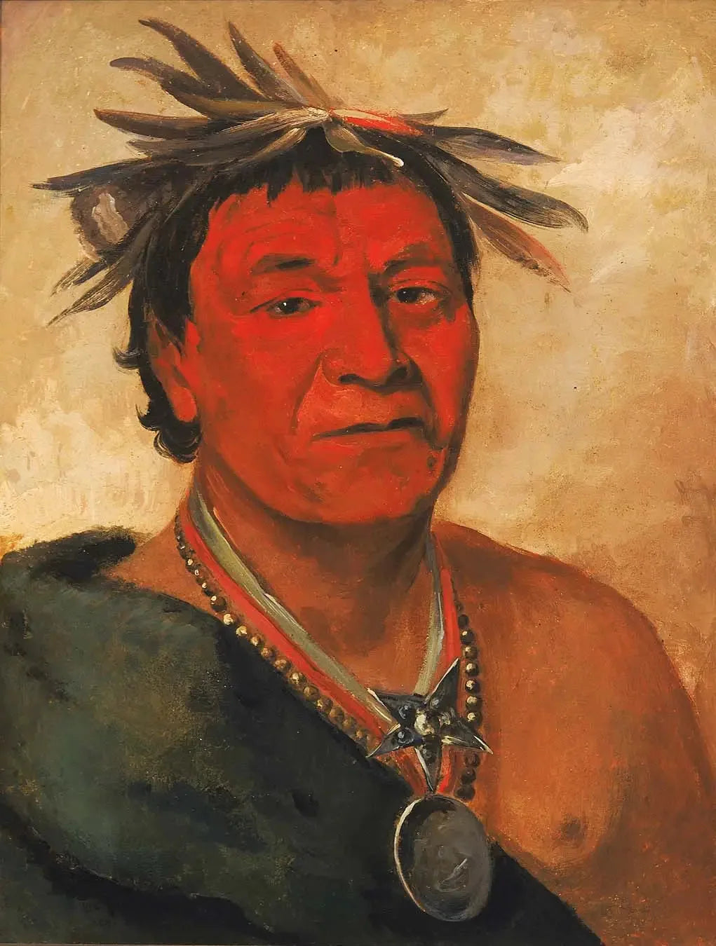 O-ho-páh-sha, Small Whoop, un guerrier distingué - George Catlin image 1 copie peinte à la main à l’huile