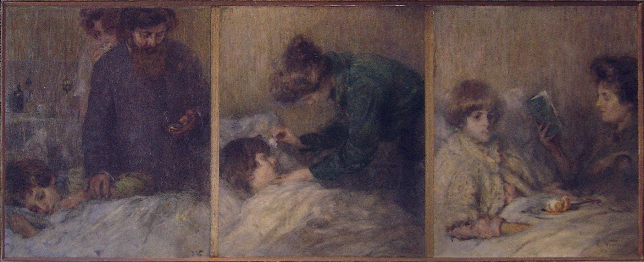 O lar (Tríptico) - Eliseu Visconti image 1 copie de tableau peinte à la main