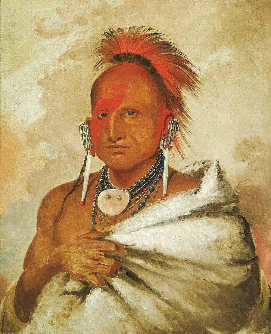 O-rón-gás-see, chasseur d'ours, un guerrier célèbre - George Catlin