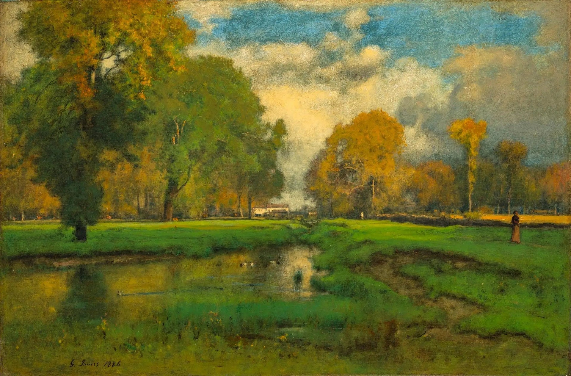 Octobre - George Inness image 1 reproduction de peinture à l’huile