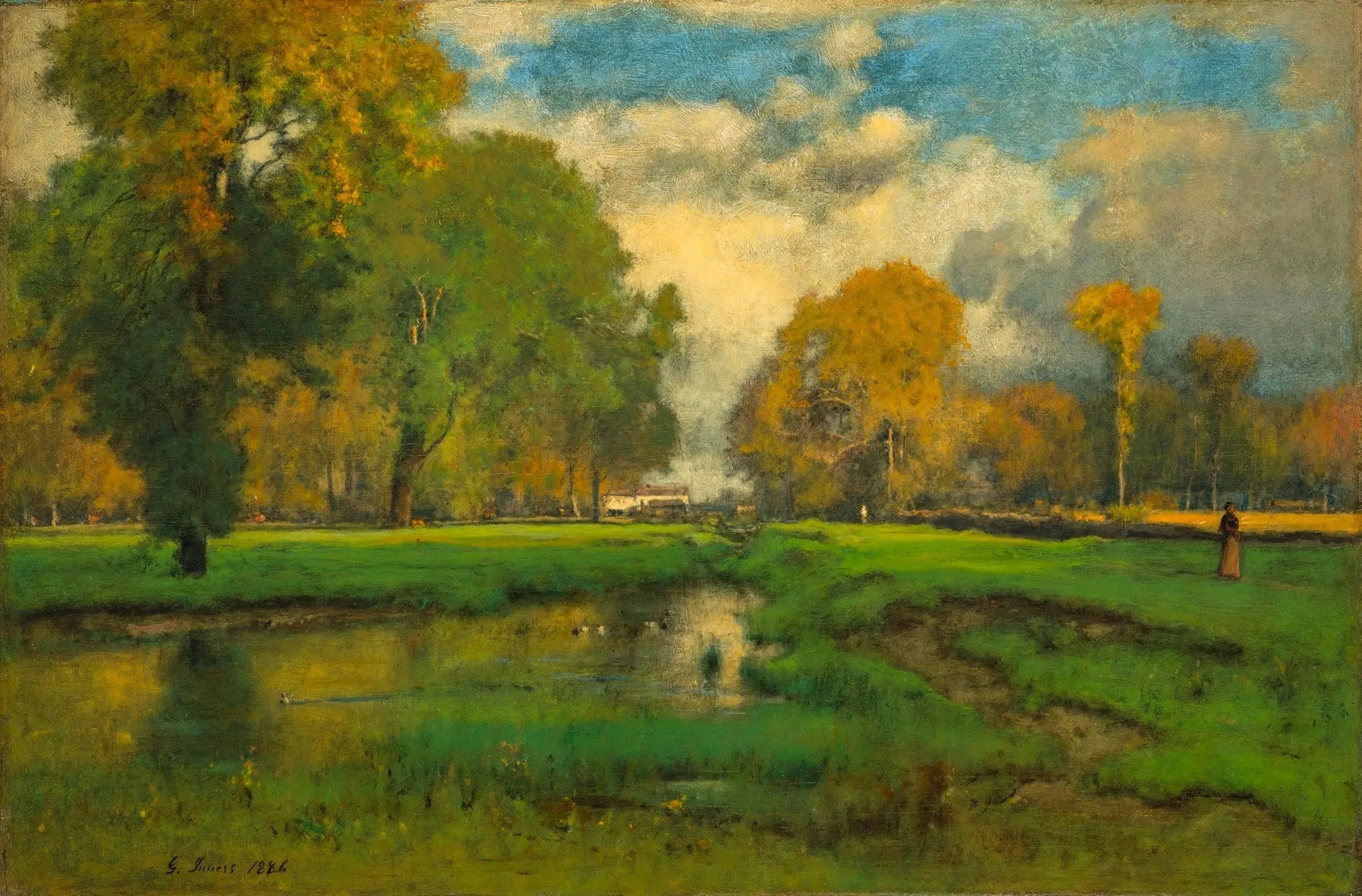 Octobre - George Inness image 1 reproduction de peinture à l’huile