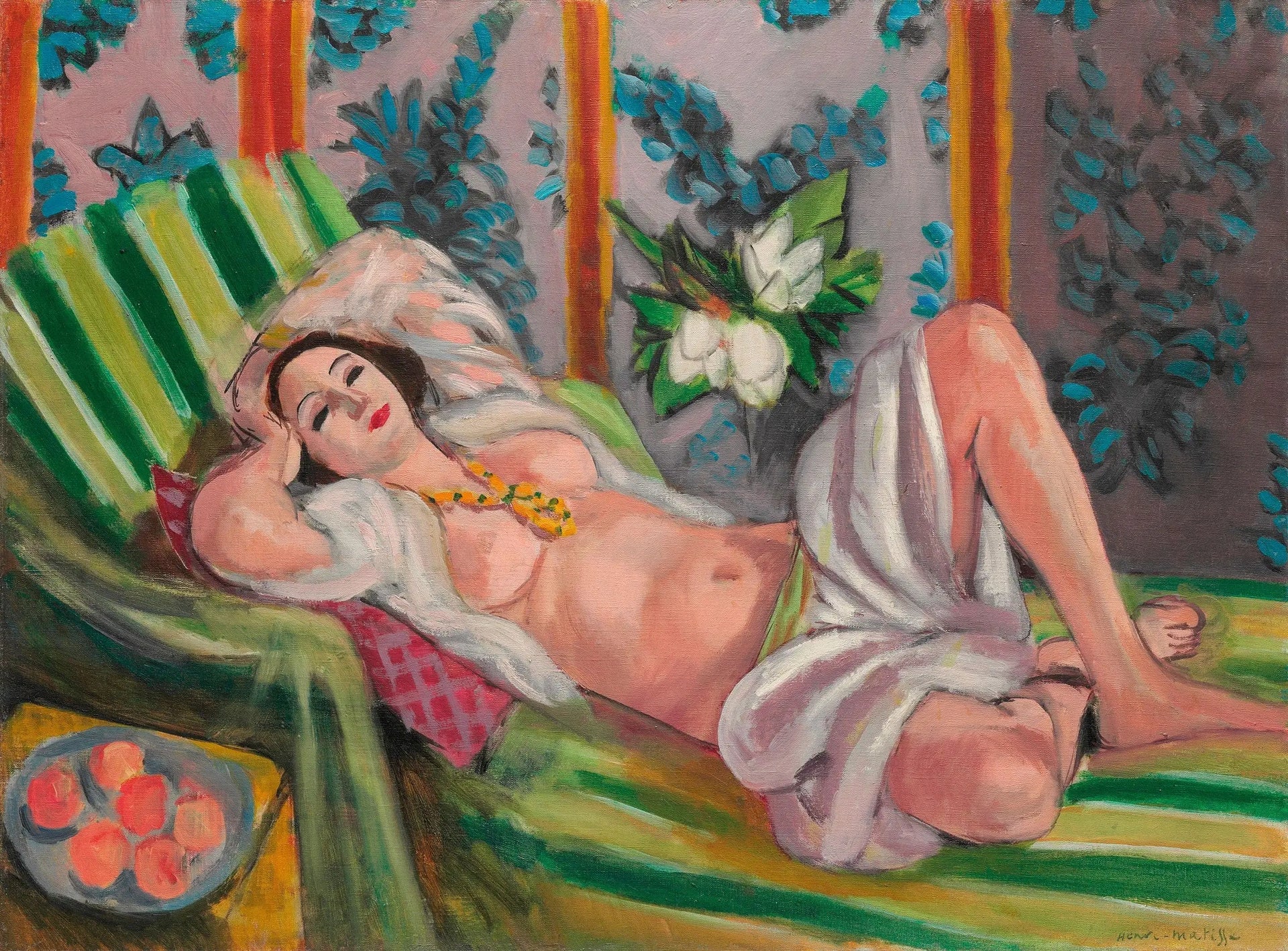 Odalisque aux magnolias - Henri Matisse image 1 copie de tableau peinte à la main