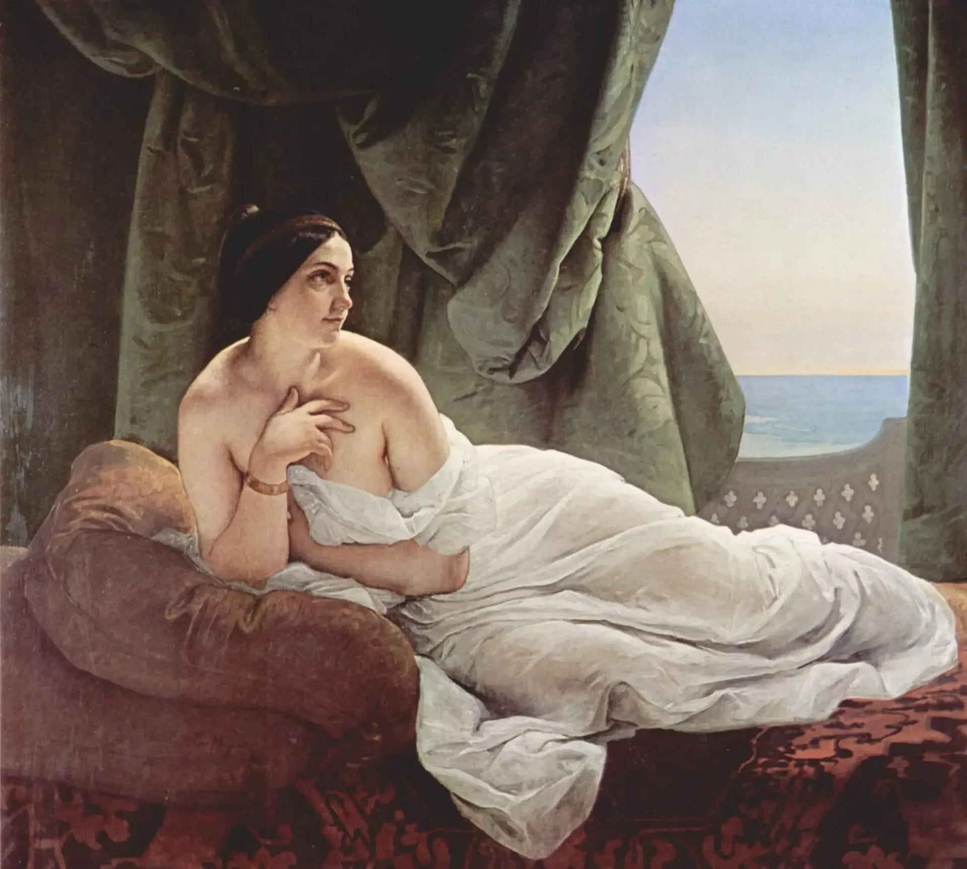 Odalisque étendue - Francesco Hayez image 1 reproduction d’œuvre d’art à l’huile