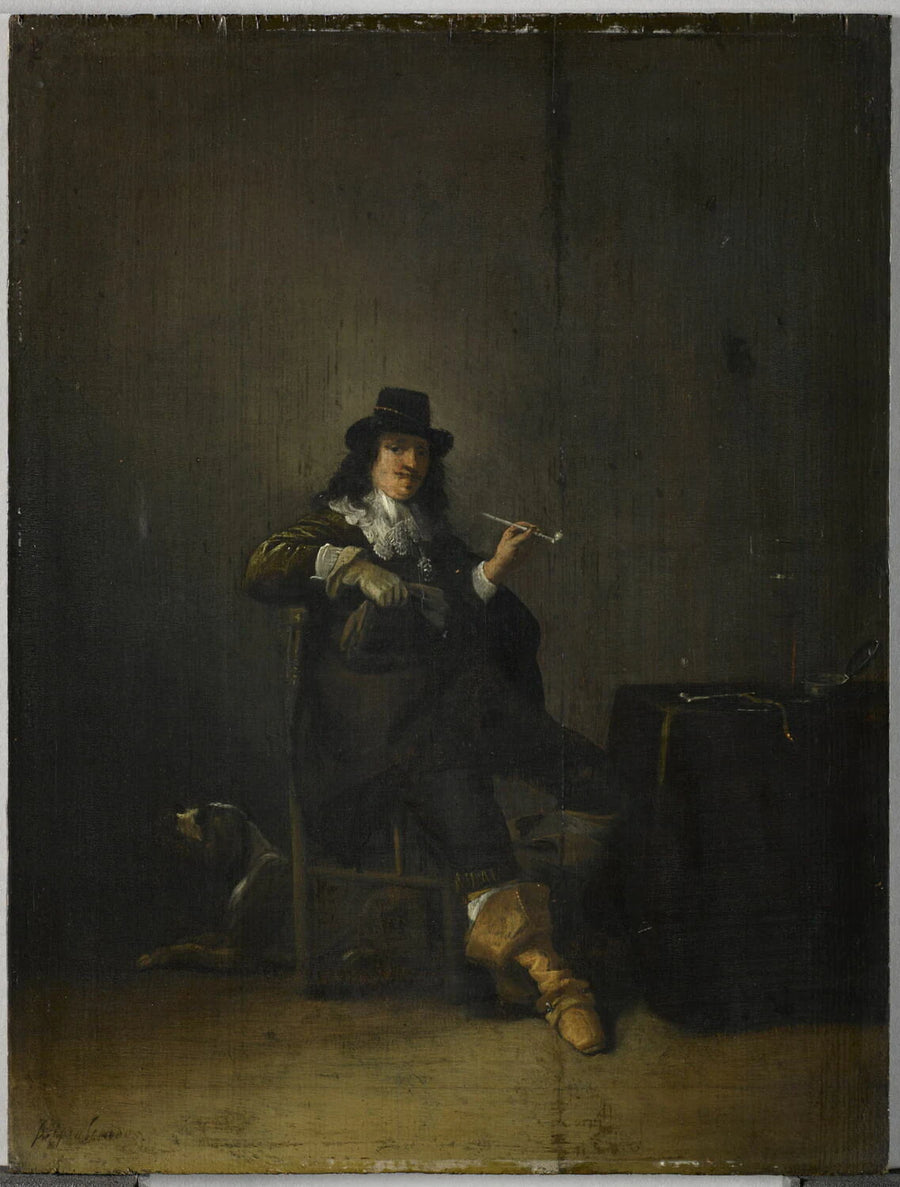 L'Odorat : homme fumant la pipe - Anthonie Palamedesz.
