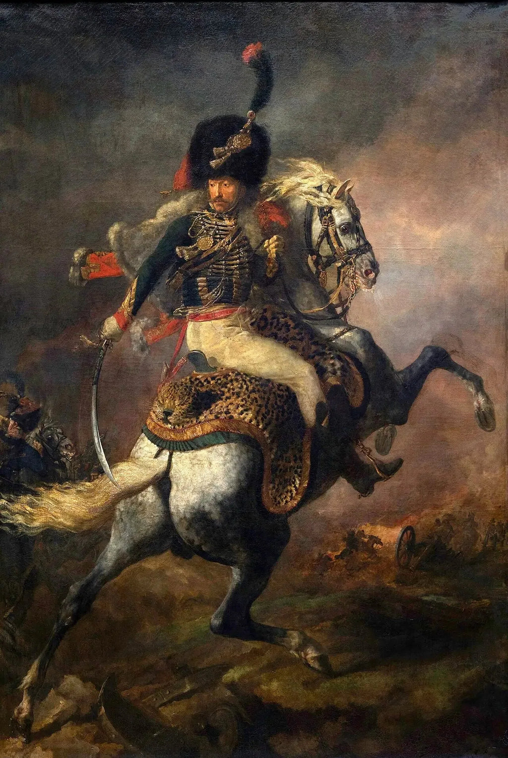 Officier de chasseurs à cheval de la garde impériale chargeant - Théodore Géricault image 1 copie de tableau peinte à la main