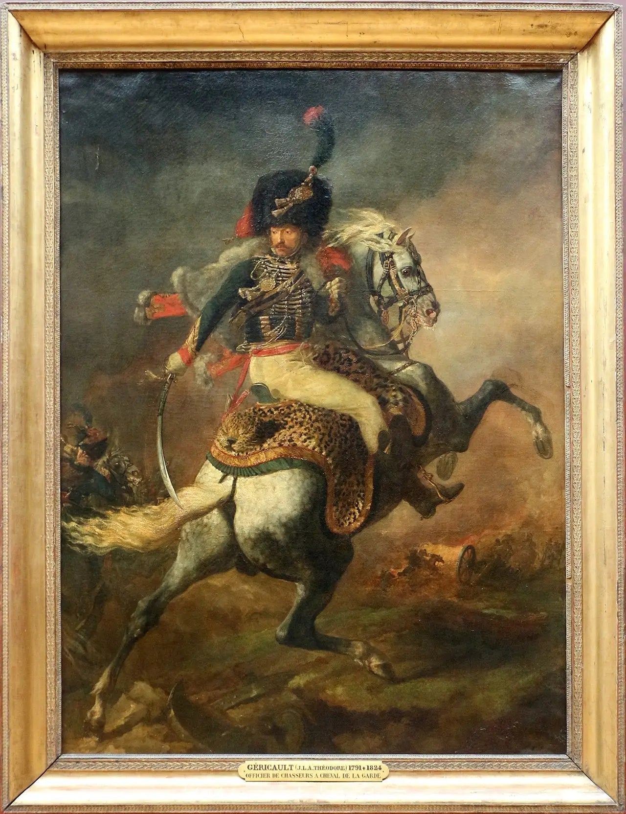 Officier de chasseurs à cheval de la garde impériale chargeant - Théodore Géricault image 2 tableau peint à l’huile sur toile