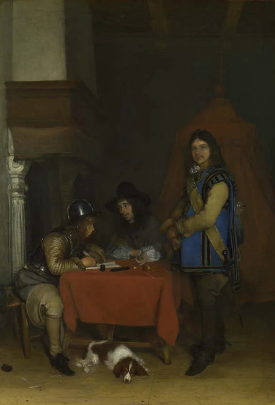 Officier dictant une lettre - Gerard ter Borch image 1 copie peinte à la main à l’huile