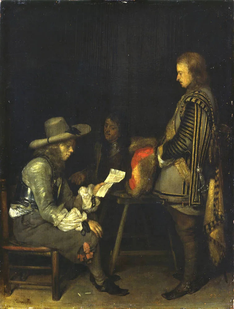 Officier lisant une lettre - Gerard ter Borch image 1 tableau peint à l’huile sur toile