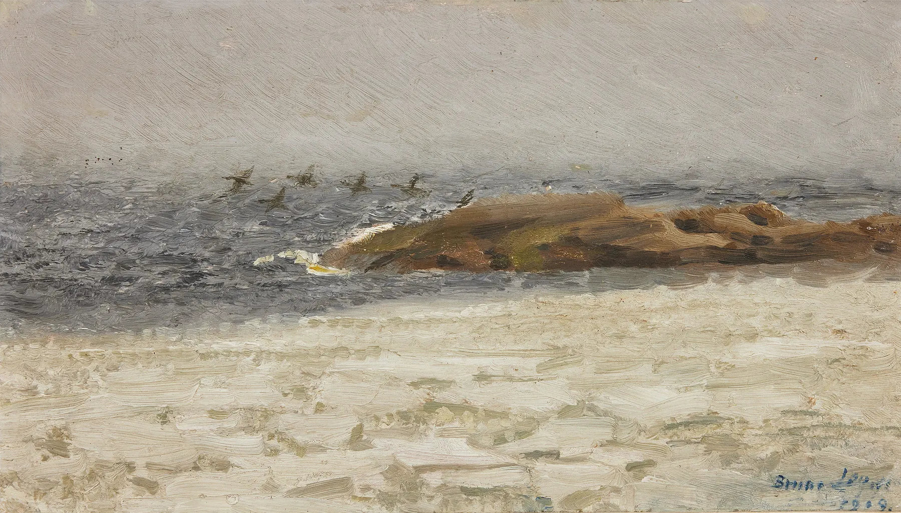 Oies - Bruno Liljefors image 1 reproduction artisanale de tableau
