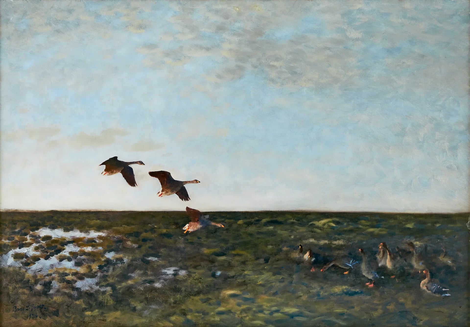 Oies des haricots - Bruno Liljefors image 1 tableau peint à l’huile sur toile